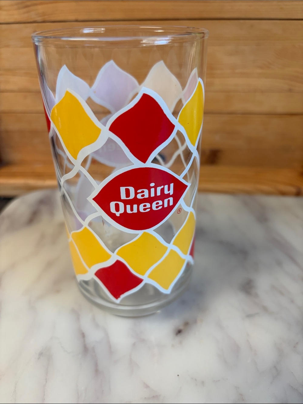 Branded Red & Yellow Diamond Pattern Glass - Picture 3 of 7